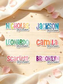 Custom Name Stickers, Personalized Stickers, Waterproof & Scratch-Resistant, Hollow Effect, Suitable For Cups, Personal Items, Lunch Boxes, Books, Computers, Phones, Coffee Mugs, Phone Cases, Ceramic Cups, Water Bottles - Multicolor - View 5