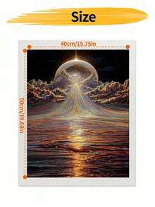 DIY Celestial Light Rays Over Radiant Cosmic Ocean (Frameless Or Framed 8x12 / 16x20 Inches) Paint By Numbers Kit (Acrylic) Arts & Crafts For Adult Beginners, Home Wall Decor, And Holiday Gifts - Sets - View 9