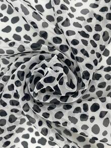 1pc Animal Leopard Print Polyester Fiber Scarf, Soft Ultra-Thin All-Season Decorative Style, Multiple Leopard Print Colors Available, Faux Pearl Magnetic Buckle - Multicolor - View 6