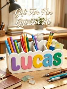 Personalized Name Pencil Holder, Custom 3DPrinted Desk Organizer, Back To School Gifts - Multicolor - View 5
