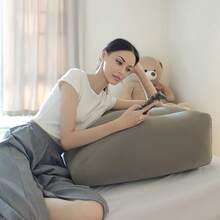 1/2pcs Inflatable Leg And Knee Support Pillow - Wedge Pillow, Gently Elevates Legs, Relaxes Muscles, Relieves Swelling, Improves Circulation, Suitable For Sleeping And Reading, Wedge Pillow For Sleep, Dark Gray - Light Grey - View 9