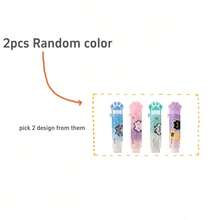 1pc/2/4pcs Cute Pixel Cat Paw Push Pull Eraser, Retractable Sliding Rubber Eraser, High Aesthetic Stationery For Student Rewards, Small Gifts, Study - Multicolor - View 9