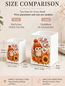 1個「HELLO FALL」多功能收納整理盒－餐具架、桌面收納盒（適用於收納餐具、吸管、茶包、筆、遙控器），小巧省空間，適合廚房、辦公室、客廳，秋季感恩節使用（下單前請注意尺寸） - 彩色 - 查看 2