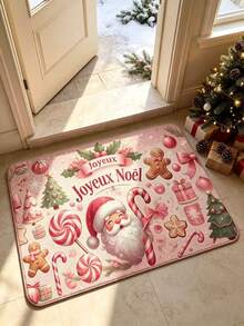 1pc Candy & Lollipop Christmas Blanket, Door Mat, Small Rug, Welcome Mat, Carpet, Floor Mat, Outdoor Door Mat, Kitchen Rug, Home Decor, Front Door Mat, Area Rug, Outdoor Mat, Home Decor, Area Carpet, Garden Rug, Washable Carpet - Multicolor - View 6