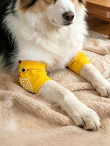 1 Pair Cute Dog & Cat Joint Protection Elbow Leg Warmers, Large Breed Pet Knee Guards For Golden Retriever Labrador Shepherd, Prevent Joint Wear - Multicolor - View 2