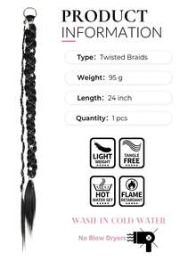 Braided Hair Extension With Star Charms, Long Ponytail Hair Piece For Women, Multiple Colors For DIY Hairstyles And Daily Styling - Multicolor - View 3