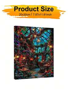 DIY Enchanted Floral Glass Conservatory (Frameless Or Framed 8x12 / 16x20 Inches) Paint By Numbers Kit (Acrylic) Arts & Crafts For Adult Beginners, Home Wall Decor, And Unique Holiday Gifts - Sets - View 10