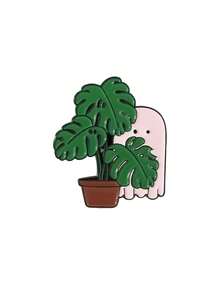 Green Plant Alloy Badge Creative Cartoon Cute Frog Ghost Potted Plant Brooch Clothing Accessory Backpack Charm - Multicolor - View 9
