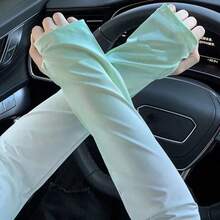 3/1pc Women's Ice Silk Breathable Gloves, Summer Driving UV Protection Arm Sleeves, Arm Protection, Sun Protection Ice Sleeves, Beach Accessories - Loose Fit - View 4