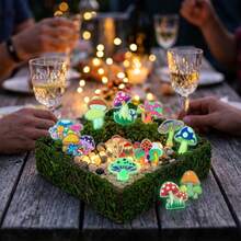 20pcs Transparent Fluorescent Mushroom Shoe Charms, Suitable For Various Sandals, Party Favors, Glowing Design - Multicolor - View 5