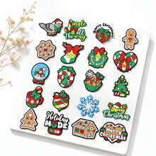 20pcs, Plastic, Xmas Holiday Themed Shoe Charms, Snowflake Shoe Accessories, Christmas Tree Shoe Decoration, Suitable For Sandal Garden Shoes - Multicolor - View 2