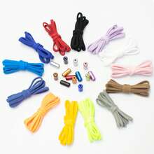2 Pairs Elastic No-Tie Shoelaces, Colorful Capsule Lock Sports Shoelaces, Easy Daily Replacement, Suitable For Sneakers And Skate Shoes - 2 Pairs Light Blue + 4 Light Blue Capsule Buckles - View 6