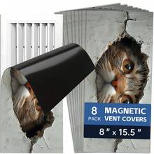 Fun Cartoon Animal Magnetic Ventilation Cover, 12 * 5.5 Inches And 15.5 * 8 Inches, Used As A Flexible PVC Sleeve Cover For Metal Floor, Wall, Ceiling Vents, Ventilation, And Odor Blockers To Prevent Foreign Objects From Falling Off - B - View 40