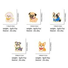 Cute Dog Enamel Pins Set, Pug Bichon Corgi Schnauzer French Bulldog Lapel Brooches, Metal Badges For Backpack Jacket Decor, Lover Gift For Dog Lovers - Multicolor - View 12
