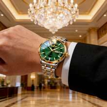CTPOR Men's Dual Calendar High-End Business Watch, Fashionable Water-Resistant Luminous Quartz Watch, For Daily Birthday Holiday Gifts Halloween Christmas - Multicolor - View 5