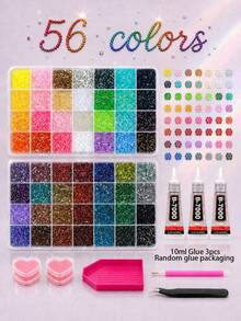 Diamond Setting Kit, 48,000-15,000 Y2K Resin Jelly-Like Flat-Bottomed Rhinestones, 48 Colors, 3mm Rhinestone Setting Kit, Includes 3 Bottles Of B7000 Glue And Tools, Suitable For DIY Diamond Painting Crafts. - Rhinestones - View 26