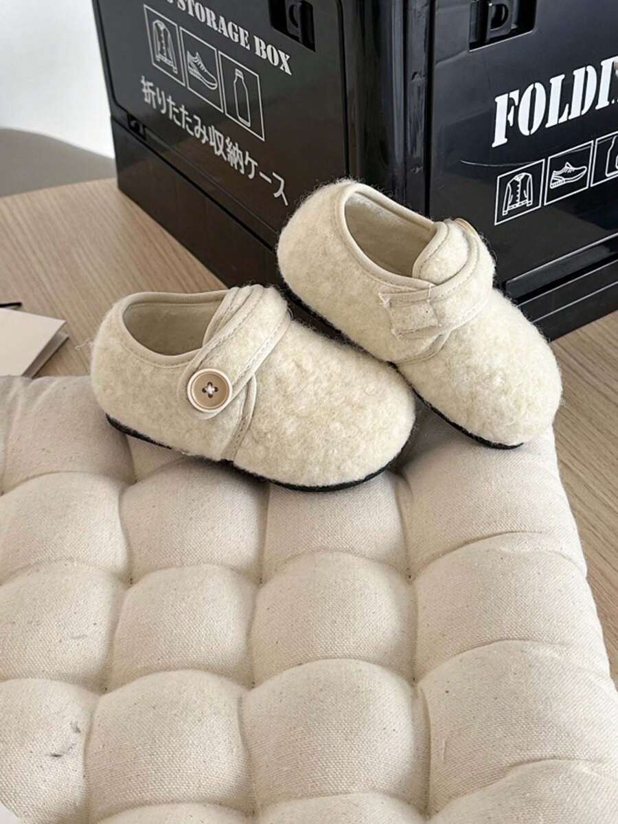 Autumn/Winter Baby Thermal Lined Fuzzy Shoes, Hook & Loop Soft Sole ...