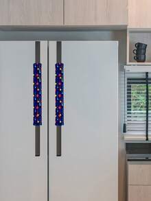 Pelindung Gagang Pintu Kulkas Natal 2 Bagian, Pelindung Gagang Oven, Pelindung Gagang Pintu dengan Pola Timbul Ultrasonik - View 3