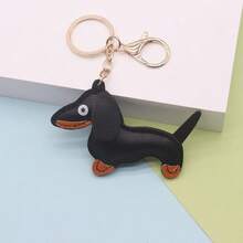 Cute Cartoon-Style Leather Sausage Dog Keychain, Unique Pendant Keyring, Small Gift, Daily Decoration, Mobile Phone Decoration - Multicolor - View 10