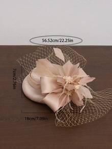 Elegant Women's Mini Fascinator Hat British Style Vintage Lady Headpiece Suitable For Party Cocktail Decoration Headwear Hat Suitable For Wedding Dress Photography Tea Party Outfit Headpiece Headwear Hat Mesh Veil Fascinator Hat - A - View 4