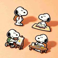 SNOOPY 1pc 2026 New Snuffy Daily Study Style Brooch, Fun & Playful Accessory, Suitable For Clothing, Pencil Case, Etc., Small & Unique, Perfect As A Gift For Friends And Family For New Year, Halloween Or Christmas (Random Style) - Multicolor - View 5