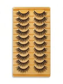 10 Pairs Eyelash Extension Cross Type 15mm False Eyelashes - Black - View 6
