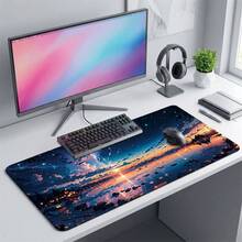 Anime Starry Sky Shooting Star Pattern Gaming Mouse Pad, Non-Slip Rubber Desk Mat, Smooth Sliding Surface, Suitable For Computer Laptop Office Home, Dreamy Abstract Art Decor, Back To School Supplies - A - View 5