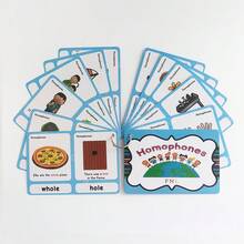 Lachilly 12pcs Children's English Homophone Flash Cards, Vocabulary Learning Cards, Double-Sided Educational Language Learning Toy, Interactive Learning Supplies - CA056 Homophones Flash Cards - View 6