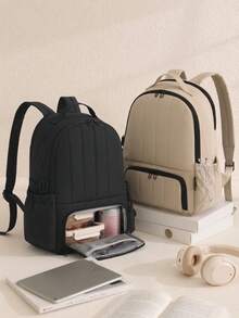 Ransel Multifungsi Berlapis Kain untuk Musim Dingin, Ransel Laptop Wanita 14/15,6 Inci, Ransel Ringan Tahan Air Berkapasitas Besar dan Modis, Satu Tas Serbaguna Multifungsi, Dilengkapi dengan Kompartemen Laptop Terpisah, Kompartemen Berinsulasi, (Cocok untuk Sekolah, Perjalanan, Kebugaran, Aktivitas Luar Ruangan, Kerja, Bisnis) Perlengkapan Penting untuk Kembali ke Sekolah - MultiWarna - View 3