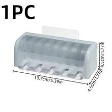 1pc Drill-Free Dustproof Toothbrush Holder, Bathroom Electric Toothbrush Box, Toothpaste Storage Box, 5-Compartment Self-Adhesive Toothbrush Organizer, Bathroom Accessories - Multicolor - View 9