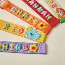Custom Embroidered Name Keychains, Personalized Water Bottle Straps, Custom Bag Charms, Personalized Back-To-School Gifts For Family - Multicolor - View 3