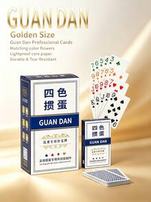 4-Color Poker Cards For Tournaments, Blue Core Paper Cards With Slim Design, High-Quality And Stylish Competition-Grade Playing Cards, Ideal For Home And Tournament Use - Multicolor - View 2