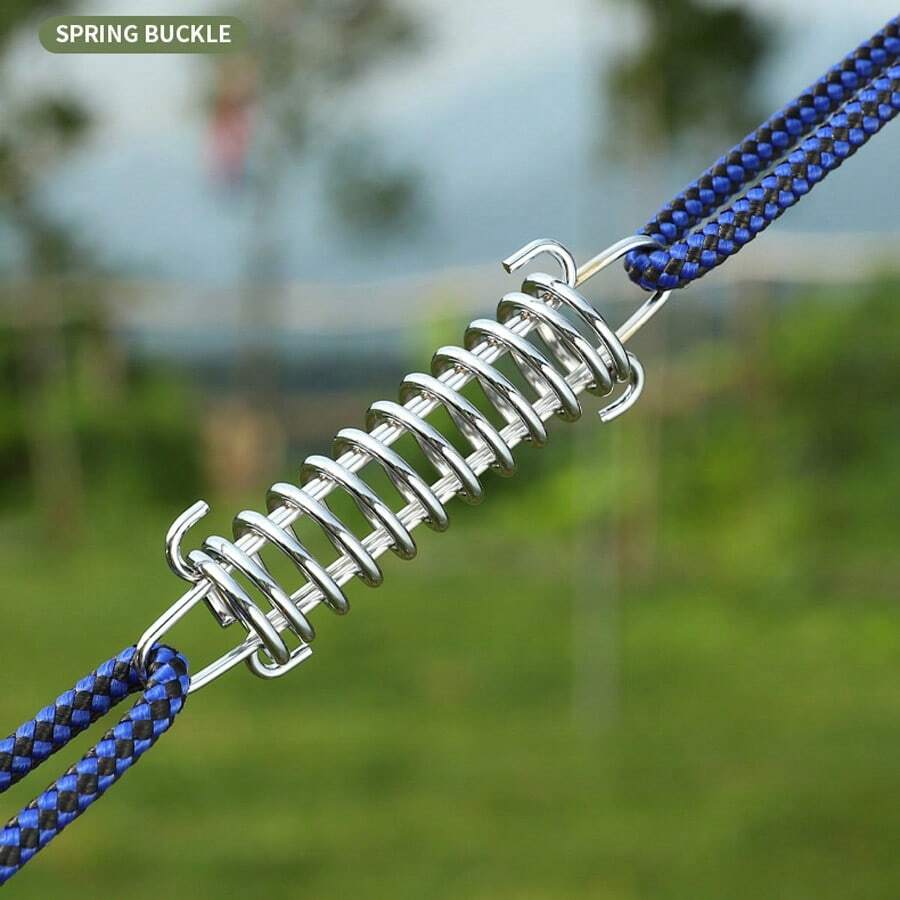 1/2pcs Outdoor Tent Spring Guyline Buckle Multi-Purpose Camping High Strength Stainless Steel Rope Clip Sunshade Fixing Hook - Silver - View 1