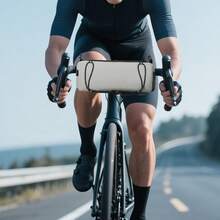 Grey Bicycle Handlebar Storage Bag Nylon Water‑Repellent For Road Mountain Bike Phone Wallet Cycling Essentials Quick Install - Grey - View 1