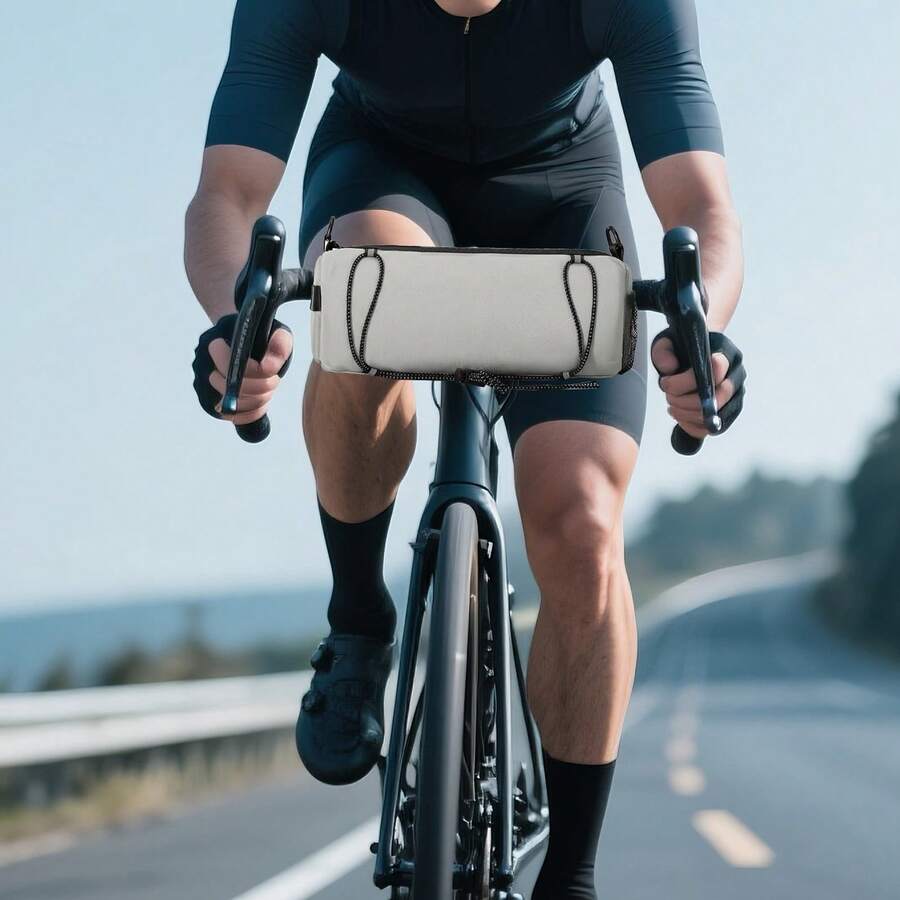 Grey Bicycle Handlebar Storage Bag Nylon Water‑Repellent For Road Mountain Bike Phone Wallet Cycling Essentials Quick Install - Grey - View 1