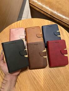 奢華商務人造皮革翻蓋手機殼,適用於 iPhone Duo Fold,超軟防震手機保護殼 - 黑色 - 查看 4