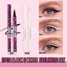 MISSLYN 2Pcs LINER Set, Ultra-Fine, Waterproof, Smudge-Proof, Long-Lasting, One-Stroke Finshed, High-Pigment, Deep Gaze Look, Smooth Texture,Ideal For Girl & Women, Back To School, Commute, Dates, Parties, Halloween,Perfect For Y2K - #Set 1 - View 12