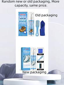 1pc Suede Cleaner, Suitable For Knit Boots, Leather, Canvas Shoe Upper Cleaning Kit (100ML + Brush + Towel) - A - View 8