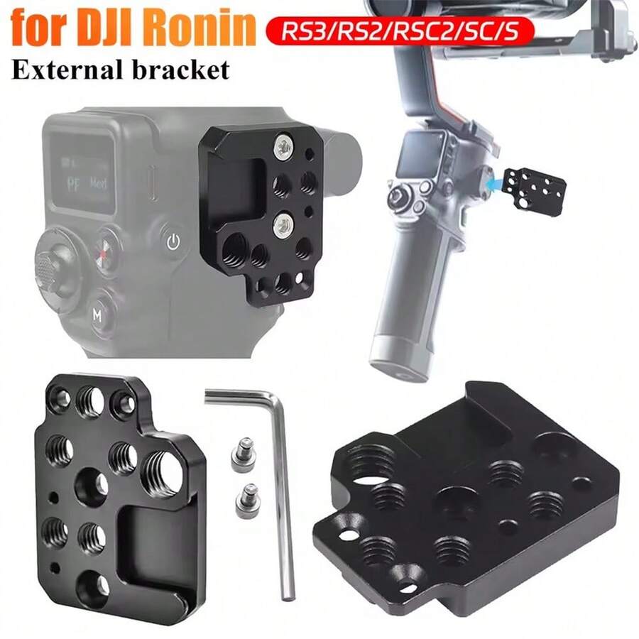 1/4" 3/8" Hole Cold Shoe Stabilizer Extension Plate Adapter For Ronin RS3/RS2/RSC2/SC/S Gimbal, Aluminum Alloy