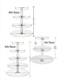 3-6 Tier Acrylic Round Cupcake Stand Transparent Cupcake Display Rack Dessert Pastry Display Stand Suitable For...Party, Wedding, Birthday Banquet - Clear - View 19