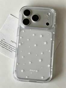 黃紫色星星透明手機殼，適用於 iPhone 18 Pro Max 17 Pro Max 17 Pro 17 16 Pro Max 16 Pro 16 15 Pro Max 15 Pro 14 15 16 Plus 11 15 14 13 17，可愛極簡透明軟殼，適合女孩和女性作為禮物 - 白星星 - 查看 4