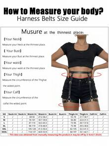 1 buah Garter Paha Gothic Hitam Wanita, Aksesori Gelap, Cocok untuk Pakaian Klub, Disko, dan Pesta - Hitam - View 8
