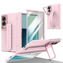 VIETAO 時尚設計相機支架手機殼，兼容 Galaxy Z Fold 4 5 6 7 8 Ultra，便攜式腕帶手機保護套，兼容 Duo - 粉色 - 查看 4