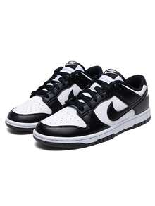 Nike Men's 2026 New DUNK LOW RETRO Vintage Color-Block Sneakers HF5441-100 - Black and White - View 2