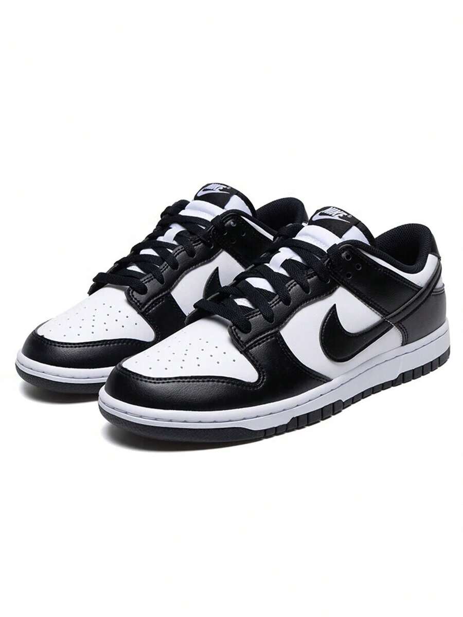 Nike男鞋2026新款DUNK LOW RETRO復古拼接撞色板鞋運動休閒鞋HF5441-100 - 黑與白 - 查看 1