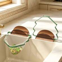1pc Christmas Tree Shaped Kitchen Sink Strainer Rack, Foldable Sink Drain Filter Holder, Optional 50pcs Disposable Filter Nets, Self-Adhesive Food Residue Collector, Anti-Clogging Sink Drain Rack, Kitchen Sink Accessories - A - View 7