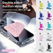 48 Pairs Double-Sided Suction Cup Phone Holders, Detachable And 360° Rotatable, Suitable For Smooth Walls Or Glass, Not Suitable For Rough Walls, Perfect As Birthday Gifts For Family And Friends - Multicolor - View 5