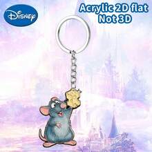 Disney Cute Little Mouse Eating Cheese Cartoon Pattern, Acrylic Pendant With Chain, Suitable For Bags, Keys And Car Keys, Travel Accessories Gift, Cute Floral Keychain Design, Smooth Surface, Keychain, Decorative Keychain, Cartoon Keychain, Christmas Gift, Fan Gift, 2D Flat Gift, Holiday Gift, Home Decor - Multicolor - View 6