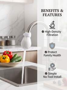 20/60/100 buah Kartrid Filter Keran, Kapas Penyaring Serat Halus Ultra, Penyaringan Sedimen Anti-Percikan, Dengan Pengait dan Perekat Tetap, Selongsong Filter Pemurni Air Kompak, Cocok Untuk Wastafel Dapur, Wastafel Kamar Mandi, Keran Rumah - View 2