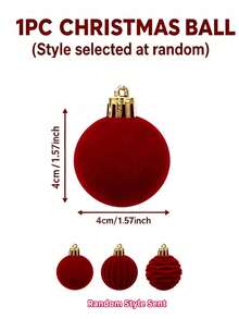 12/15pcs Velvet Christmas Tree Hanging Ornaments, Merry Christmas Decorations, Burgundy Christmas Ball Decor, Christmas Decorations, 4/6cm Red Christmas Balls, Christmas Hanging Ornaments, Home Decor, Christmas Decor, Christmas Holiday Decorations, Christmas Gifts, Indoor & Outdoor Decor - Burgundy - View 7